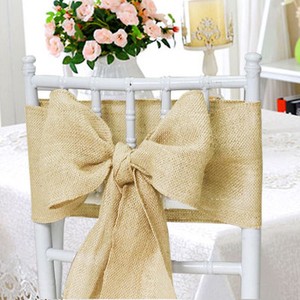 Chair Cover Bows hessian sashes chair cover bows jute burlap vintage rustic wedding Chair Cover Bows hessian sashes chair cover bows jute burlap vintage rustic wedding