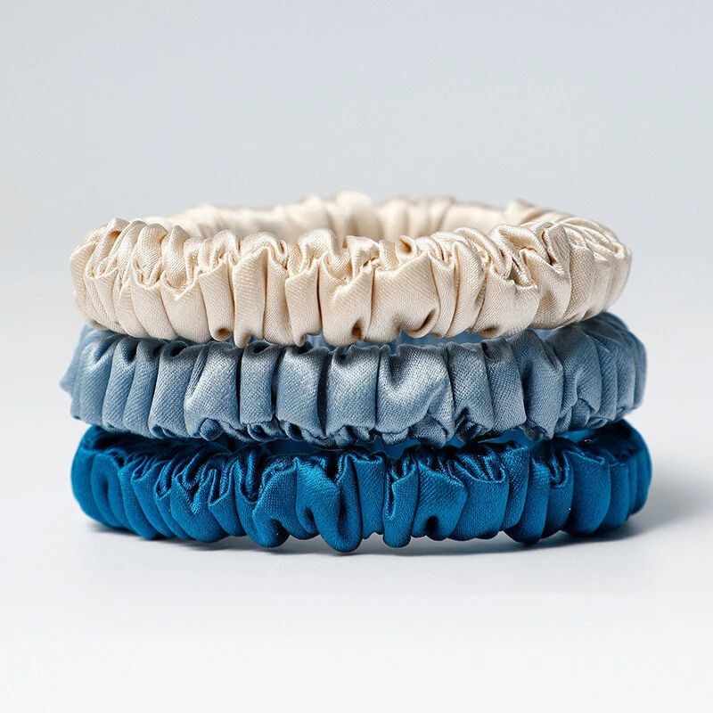 Silk Pure Scrunchies - Seabreeze 100% Pure 22 Momme Silk for Women Hair Friendly - Image 2 of 4