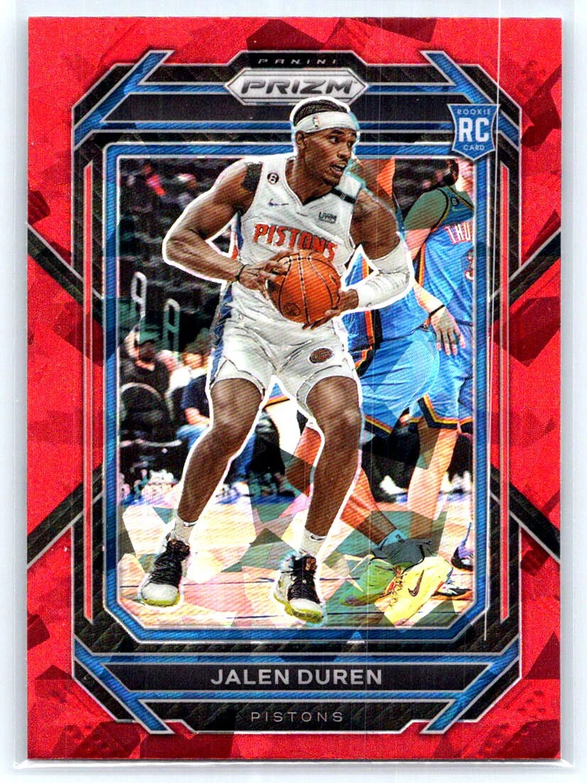 Jalen Duren 2022-23 Panini Prizm Red Cracked Ice Prizm #239 Rookie RC