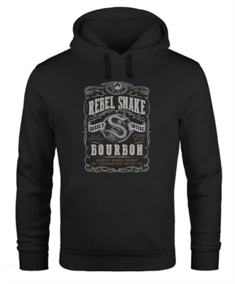 Hoodie Herren Whiskey Emblem Rebel Snake Bourbon Retro Style Fashion