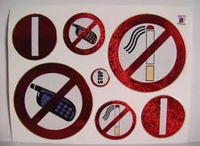 7 TELEFONU KOMÓRKOWEGO-Zakaz palenia- Naklejki WEJŚCIE-Zakaz - Naklejki z miką