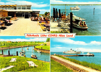 Vintage Postcard Panorama Restaurant Cohrs Ferry House Luhe Jork Germany 4 Views