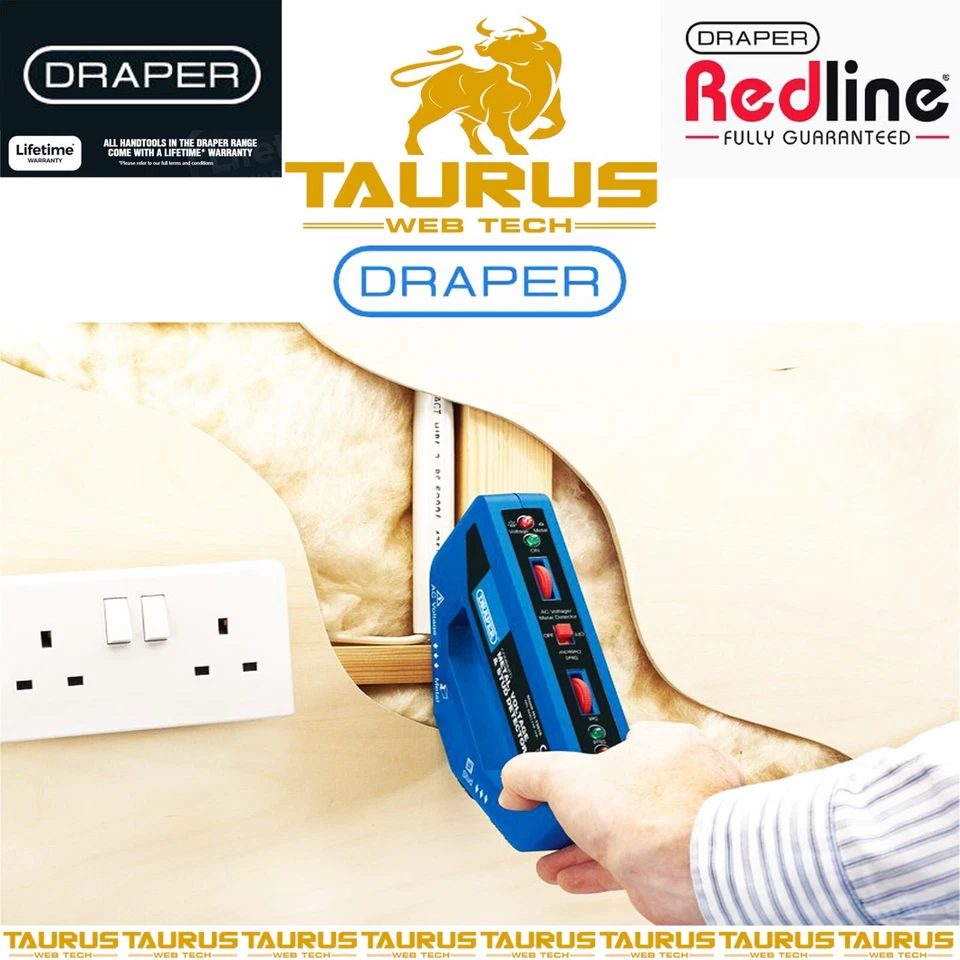 DRAPER Combined Metal Voltage & Stud Detector DIY Live/Dead Cables UK FREE P&P - Image 2 of 3
