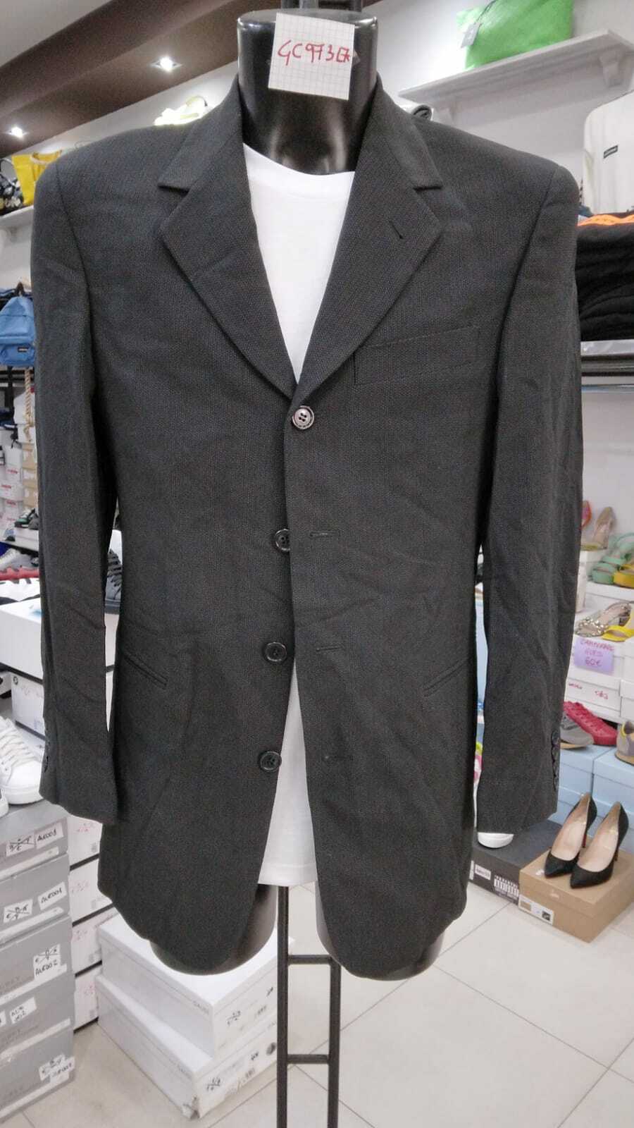 Men's Jacket Black Wool Blend New Size 36 GC973LZ