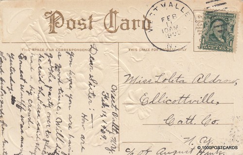 * VALENTINE GREETING - My devoted Heart 1909 In Relief - West Valley Utah - Picture 2 of 2