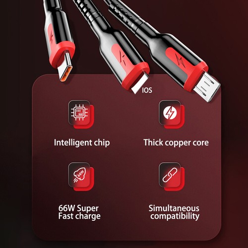 1.2m Ladekabel USB Typ C Datenkabel für iPhone Samsung Handy Schnellladekabel - Zdjęcie 8 z 13