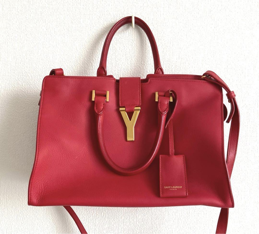 Borsa a mano classica Yves Saint Laurent Y Line Cabas rossa