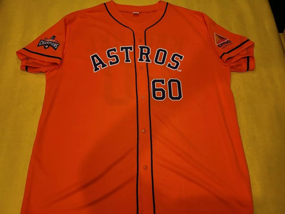 Success Houston Astros #60 Keuchel Mens Baseball Jersey Size XL Orange Blue