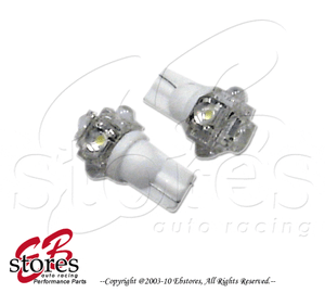 T10 Wedge 1 Pair Set of 2pcs White Under Hood Light 9 Flux LED Bulbs 906 194