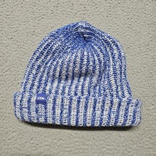 Love Your Melon Beanie Hat OSFM USA Made Blue White Ocean Speckle Watch Cap