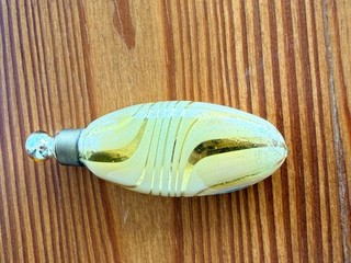 German Perfume Bottle Antique Germany Gold Glass Swirl