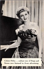 Vintage Celeste Holm Avon Advertising Postcard Hollywood Star Stage & Screen