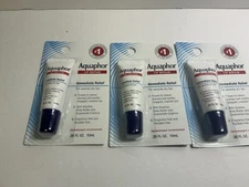 Aquaphor Lip Repair Ointment Tube Immediate Relief - 0.35oz, Pack of 3 NIB