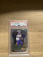 Panini 2020 Prizm Rookie Justin Jefferson #398 PSA 9 Vikings NFL Card. rookie card picture