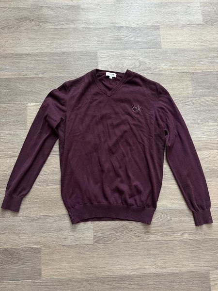 Women Calvin Klein Sweater Purple Cotton M