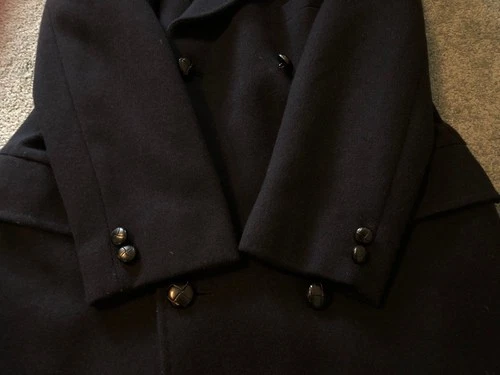 Men's Bloomingdales Navy Wool Double-Breasted Overcoat-Size 40R-Made in England image 18