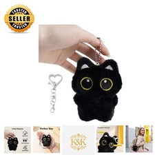 Elegant Black Cat Plush Keychain - Unique Gift for Birthdays and Holidays