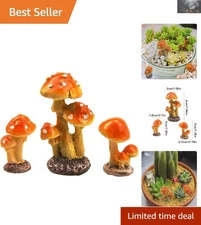 Charming 3-Pack Mini Simulation Mushroom Décor - Outdoor Fairy Garden Essentials
