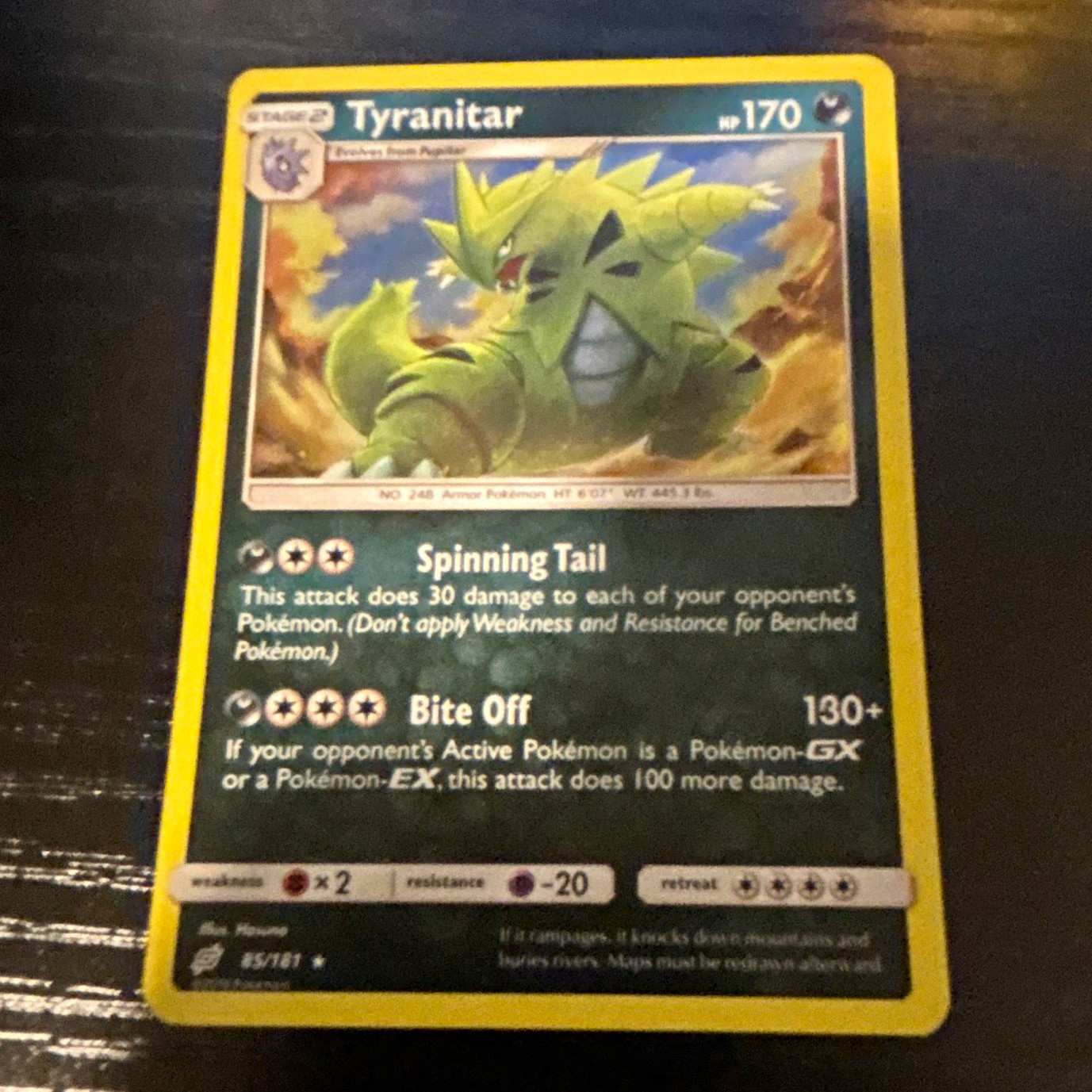 Pokemon Tyranitar 85/181 SM-Team Up Holo Rare 170 HP English Pokémon TCG