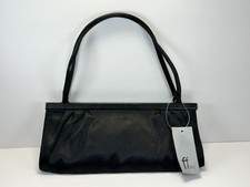 Fiore Black Satin Clutch Handbag