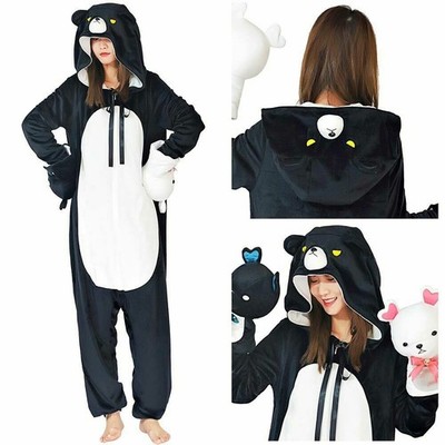 Kuma Bear Yuna-Black white double-sided Pajamas Sleepwear Cosplay Costume