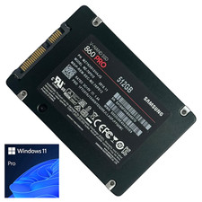 512GB Samsung 860 Pro MZ-76P512 2.5" SSD with Windows 11 Pro for Dell Lenovo HP