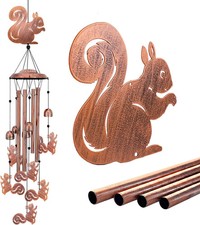 Squirrel Wind Chimes for Outside,Squirrel Gifts for Women Men/Memorial Gift/Symp