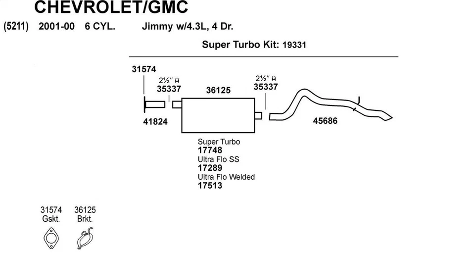 Silenciador soldado Dynomax DynoMax Ultra-Flo parte No. 17513 Foto 2 de 4