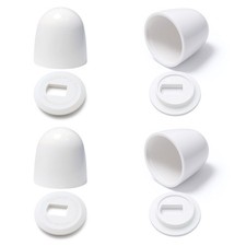 4 Pcs Upgrade Toilet Bolt Caps, Universal Plastic Tall 4-Pack, Pearl White