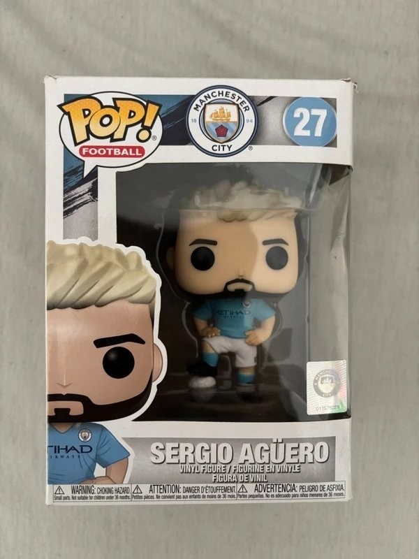 Funko Pop! Football #27 Sergio Aguero Manchester City Vaulted Soccer Rare Htf