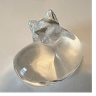 Vintage Steuben crystal sleeping cat hand cooler
