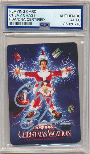 CHEVY CHASE CHRISTMAS VACATION SIGNED AUTOGRAPH PLAYING CARD PSA AUTHENTIC AUTO