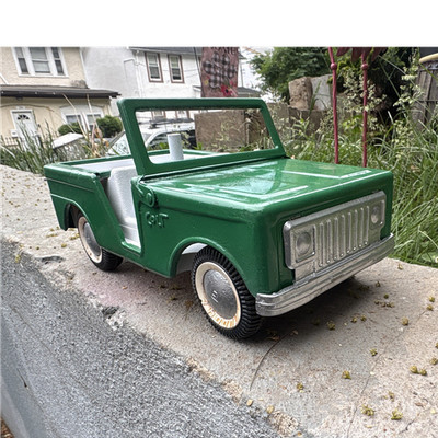 Buddy L Green Pickup Truck Toy Vehicle w/ White Interior, Silver Accents