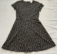 Loft Business Casual Dress, Women's Size 2,  Black/White Woven, Lace Detail