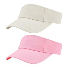 2 Pack Kids Sun Visor Hats for Girls Boys Adjustable Cotton Summer Tennis Gol...
