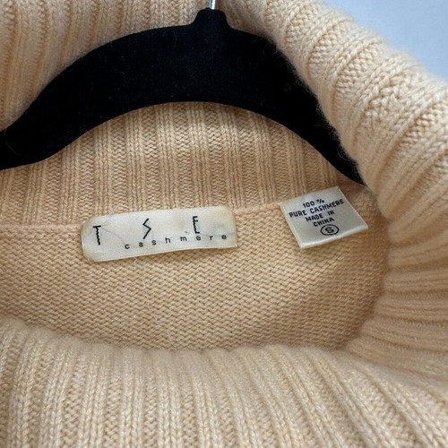 TSE Cashmere Turtleneck Sweater Jumper Size S Beige Quiet Luxury Capsule Preppy - Picture 2 of 9