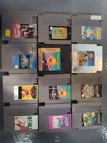 #4 NES Games Lot - 34 Games Shinobi, Milon's Secret Castle, TMNT, Puss in Boots