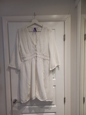 Seraphine Ivory White Sheer Maternity Bikini Tunic Cover Top Size M 12 14 Uk