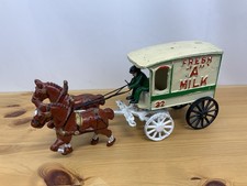 Fresh  A  Milk Cast Iron Horse Drawn Wagon Vintage Style Farm Delivery 14  
