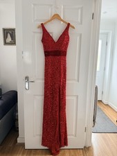 Mac Duggal Red Full Sequin Formal Occasion Prom Dress Size US 2 / UK 6