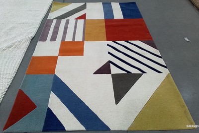 IVORY / MULTI 5'-0'' x 8'-0'' Back Stain Rug, Reduced Price 1172776268 FTV120A-5
