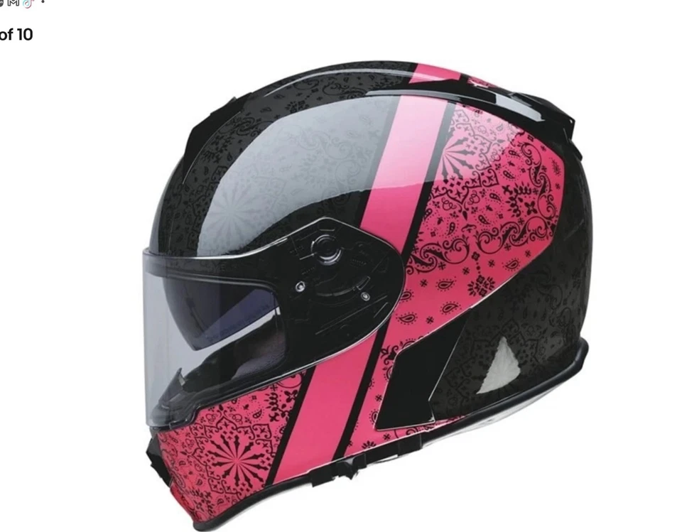 Capacete de motocicleta Z1R Warrant PAC rosto inteiro | Preto/rosa | Certificado DOT - Imagem 2 de 4