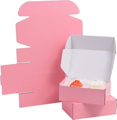 SNOGSWOG 28 Pack Pink Shipping Boxes 10x8x3 for Small Business Gift