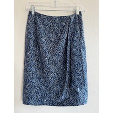 Vintage Liz Claiborne Blue Patterned Skirt