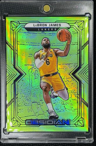 2021-22 Panini Obsidian Lebron James Base Electric Etch Green Flood 1/25