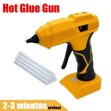 Professional Cordless Hot Glue Gun for DeWalt 20V, 100W Power, 10 Sticks