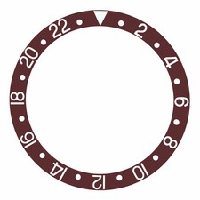 BEZEL INSERT ALUMINUM FOR VINTAGE ROLEX GMT 1670 1675 16750 BROWN SILVER FONTS