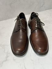 Johnston Murphy Men s 9 M Brown Leather Plain Toe Lace-Up Derby Dress Shoes