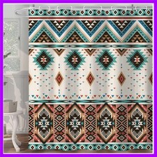 Western Aztec Shower Curtain for Bathroom, Southwestern Native Triba Navajo P...
