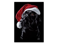 Original art BLACK LAB labrador dog 5x7